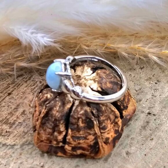 Nature Larimar Stone Adjustable Ring - Picture 8 of 10